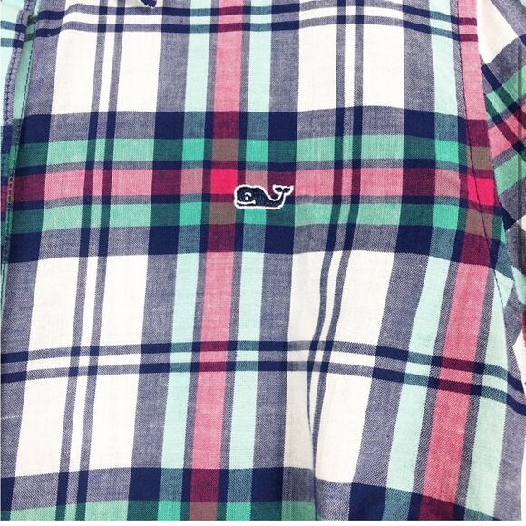 NWOT vineyard vines Plaid Button Down- Green, Blue, White, and Pink/Redish - Picture 4 of 6